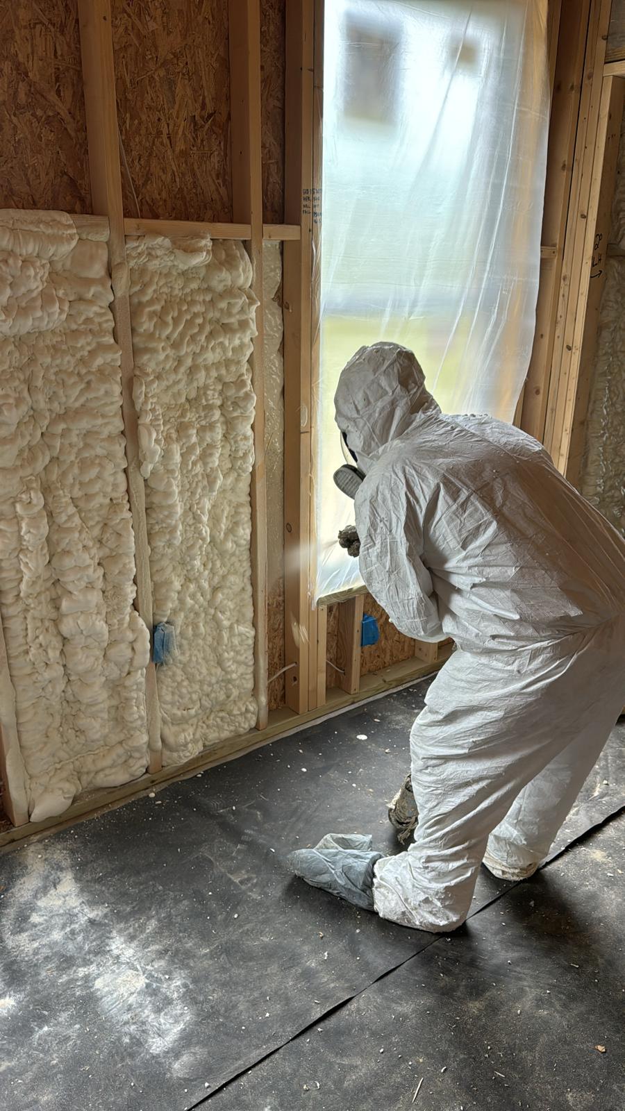 Open Cell Spray Foam Insulation Installed In Walls of House In Hammond, LA